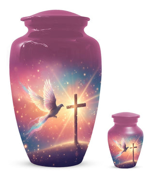 Dove Cremation Urn for Ashes - Cross Religious Urns For Male & Female Ash