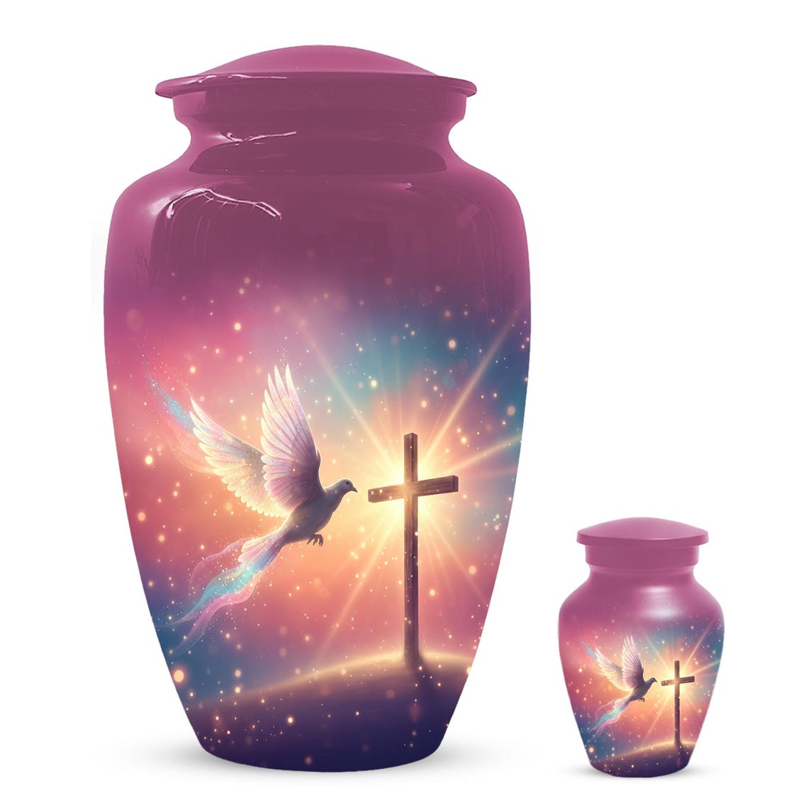 Dove Cremation Urn for Ashes - Cross Religious Urns For Male & Female Ash