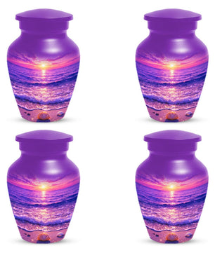 Purple Sunset Beach Urn For Ashes - Coastal Ocean Urns For Mom and Dad