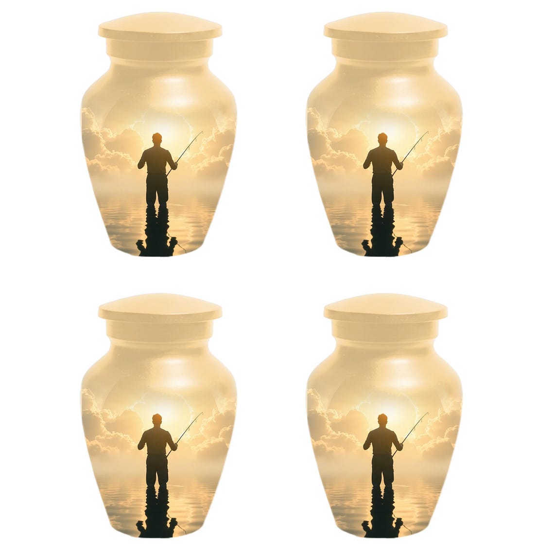 Gone Fishing in Heaven Urn for Dad | Fisherman Hunting Urns For Adult Male Men