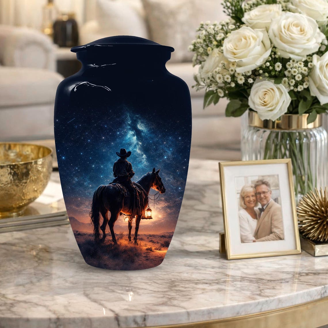 Western Cowboy Urn For Dads Ashes - Dallas Cowboys Mini Urns For Adult Male