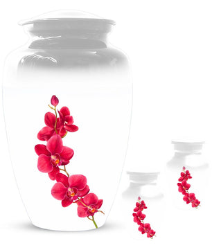 Red Orchid Urn For Ashes - Small Cremation Urns For Men & Women