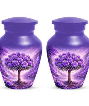 Purple Tree Urn For Human Ashes - Flower Urns For Male and Female