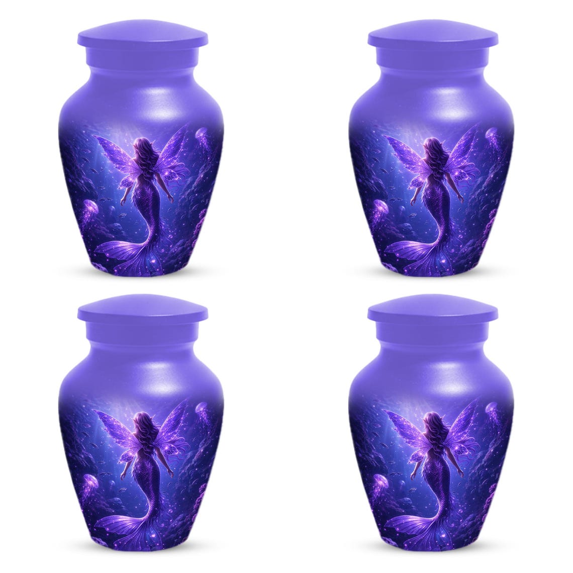 Mermaid Urn For Female Ashes - Purple Ocean Fairy Urns For Women
