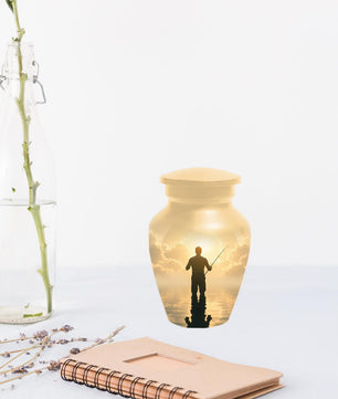Gone Fishing in Heaven Urn for Dad | Fisherman Hunting Urns For Adult Male Men