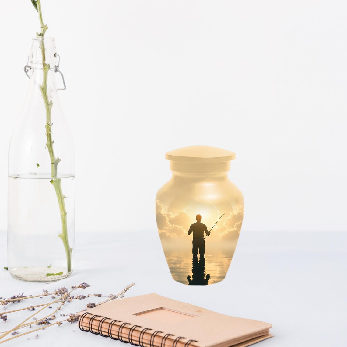 Gone Fishing in Heaven Urn for Dad | Fisherman Hunting Urns For Adult Male Men