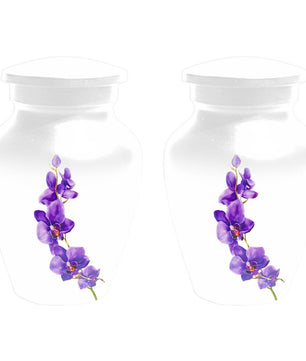 Puprle Orchid Urn For Human Ashes - Flower Mini Urns For Male and Female
