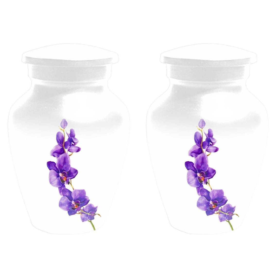 Puprle Orchid Urn For Human Ashes - Flower Mini Urns For Male and Female