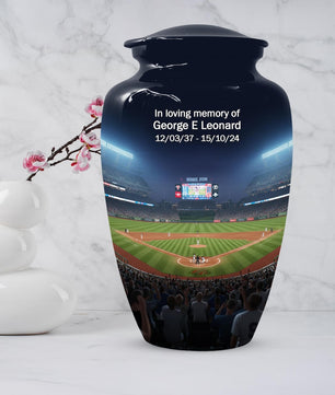 Baseball Urn for Dad, Stadium Ground Small Keepsake Cremation Urns For Male
