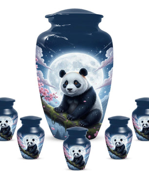 Panda Moonlit Urns For Human Ashes | White Moon Urn For Male and Female