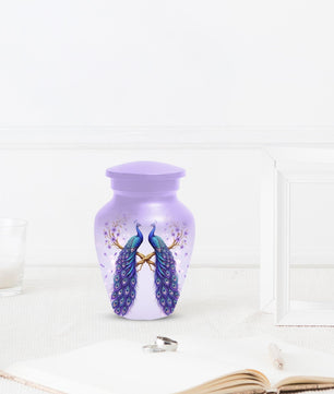 Peacock Companion Urn For Human Ashes - Extra Large Couple Urns For Husband and Wife
