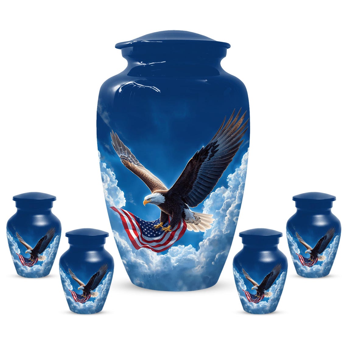 Army Military Urns For Human Ashes - Patriotic Eagle Cremation Urn For Veterans