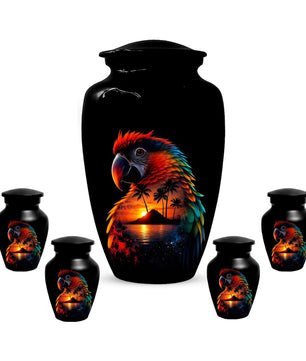 Parrot Urn For Human Ashes - Forest Artistic Urns For Adult Male and Female