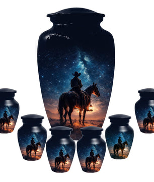 Western Cowboy Urn For Dads Ashes - Dallas Cowboys Mini Urns For Adult Male