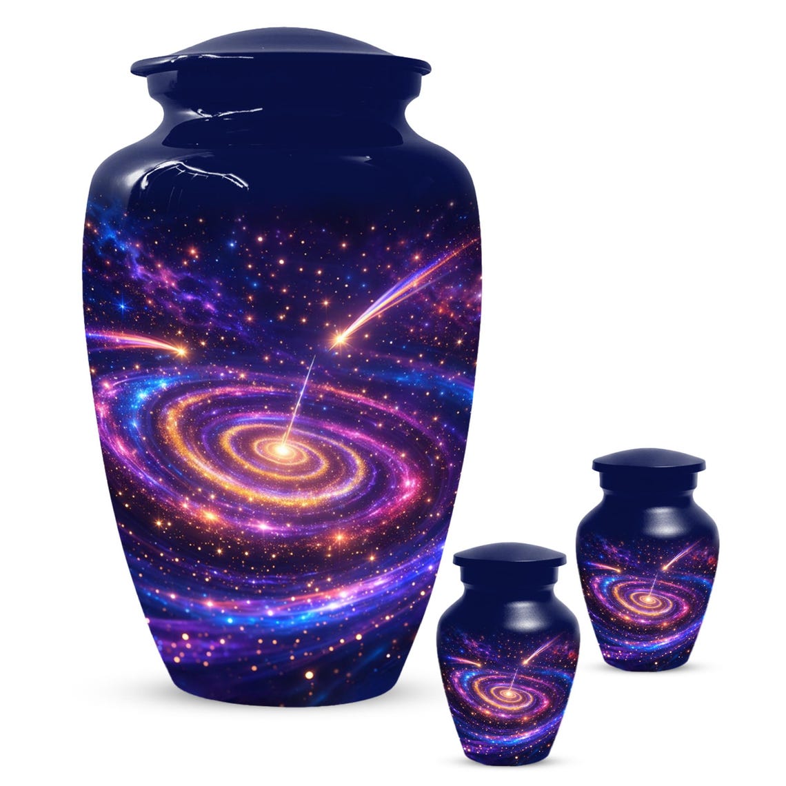 Galaxy Urn For Human Ashes - Blue Memorial Urns For Adult Male & Female