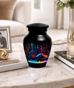 Guitar Music Note Urn For Ashes - Piano Cremation Urns For Male & Female
