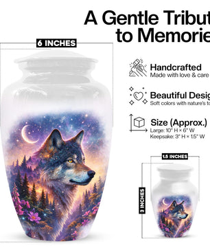 Wolf Urns For Human Ashes - Animal Keepsake Small Urn For Adult Male