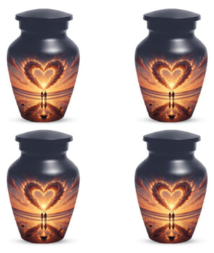 Beach Couple Urn For Human Ashes, Sunset Companion Extra Large Urns