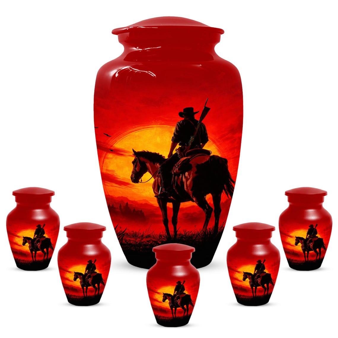 Cowboy Urn For Dad Ashes - Dallas Cowboys Western Cremation Urns For Adult Male