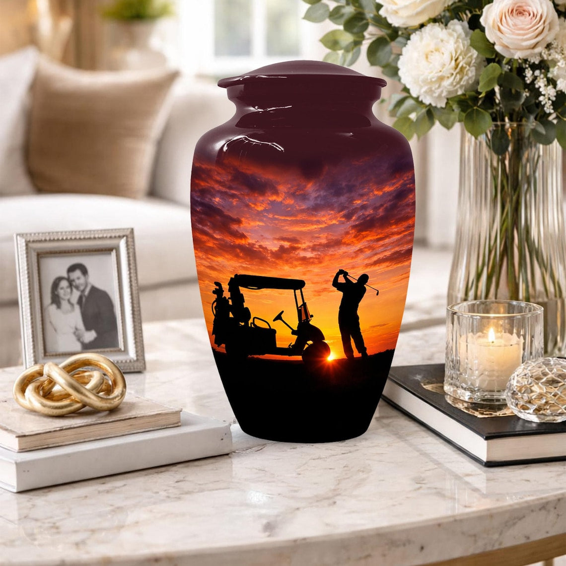 Golf Urn For Dad Ashes - Custom Personalized Sports Urns For Adult Male