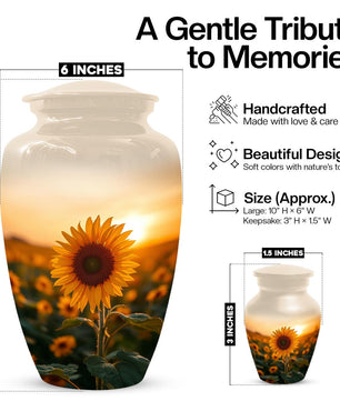 Sunflower Urn For Female | Flower Cremation Urns For Adult Human Ashes