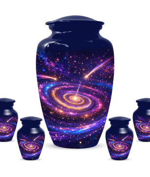 Galaxy Urn For Human Ashes - Blue Memorial Urns For Adult Male & Female