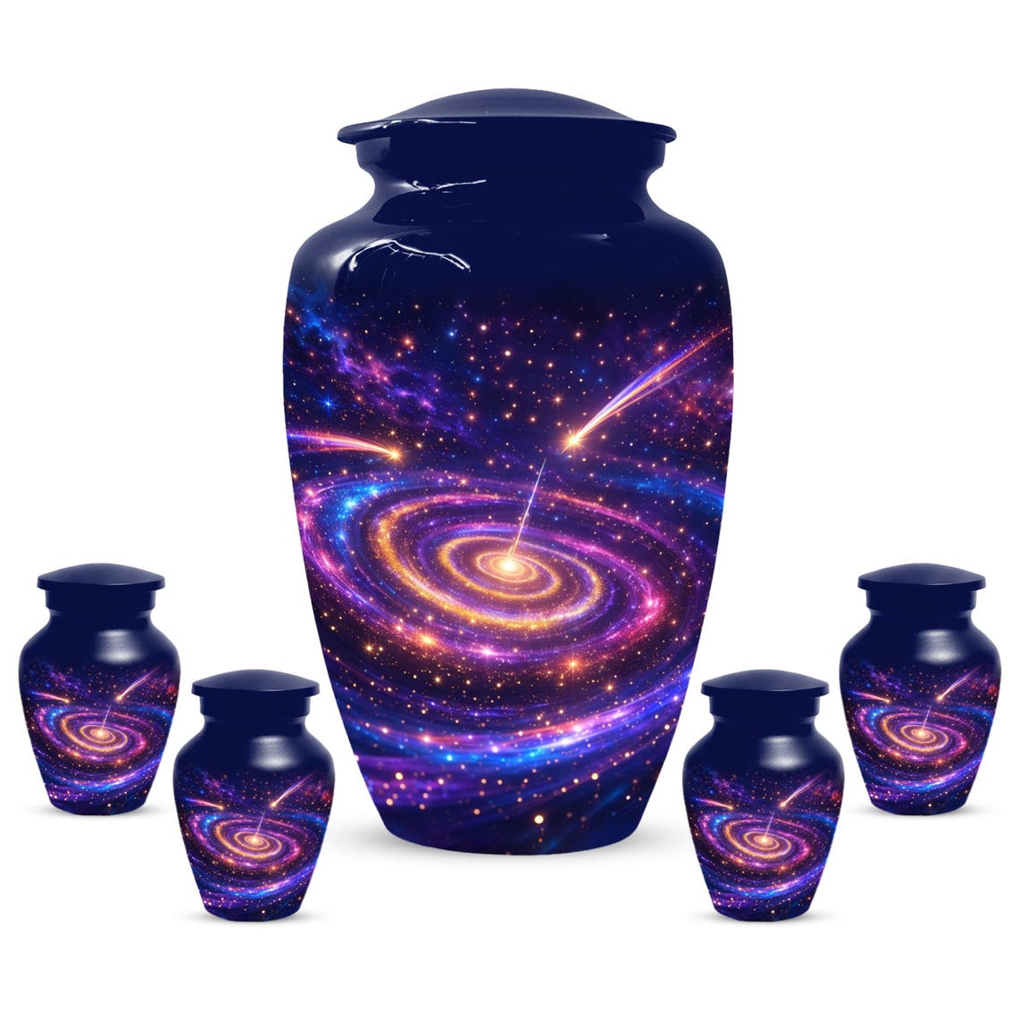 Galaxy Urn For Human Ashes - Blue Memorial Urns For Adult Male & Female