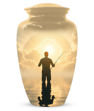 Gone Fishing in Heaven Urn for Dad | Fisherman Hunting Urns For Adult Male Men