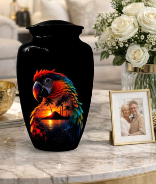Parrot Urn For Human Ashes - Forest Artistic Urns For Adult Male and Female