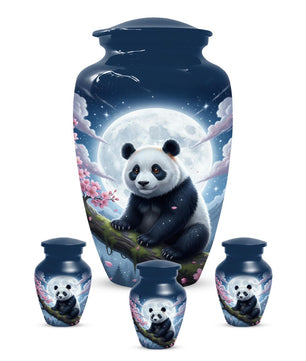 Panda Moonlit Urns For Human Ashes | White Moon Urn For Male and Female