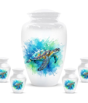 Sea Turtle Urn For Human Ashes, Personalized Cremation Keepsake Mini Urns For Adults
