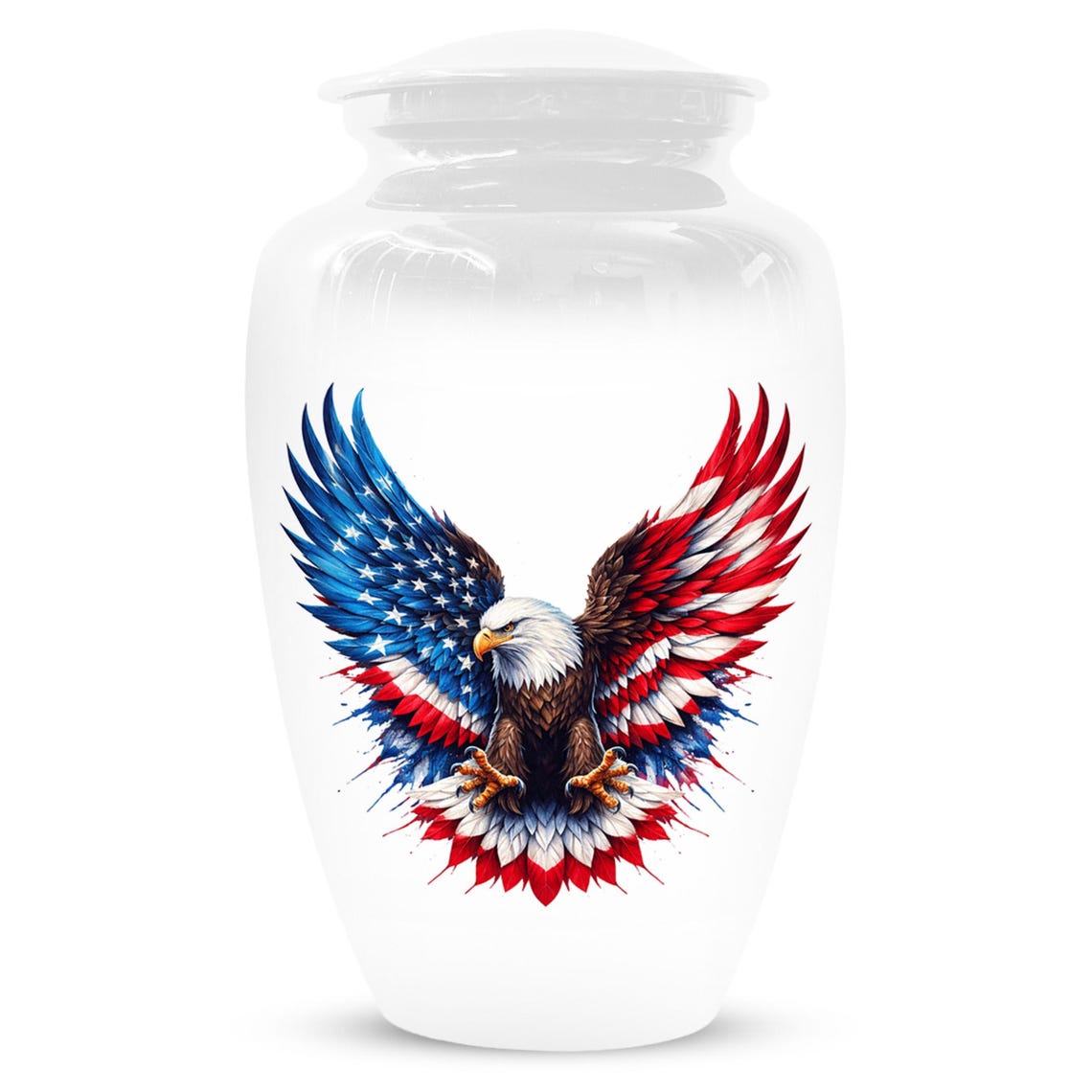 Patriotic Eagle Urn For Ashes Male - Military Small Urns For Army Veterans