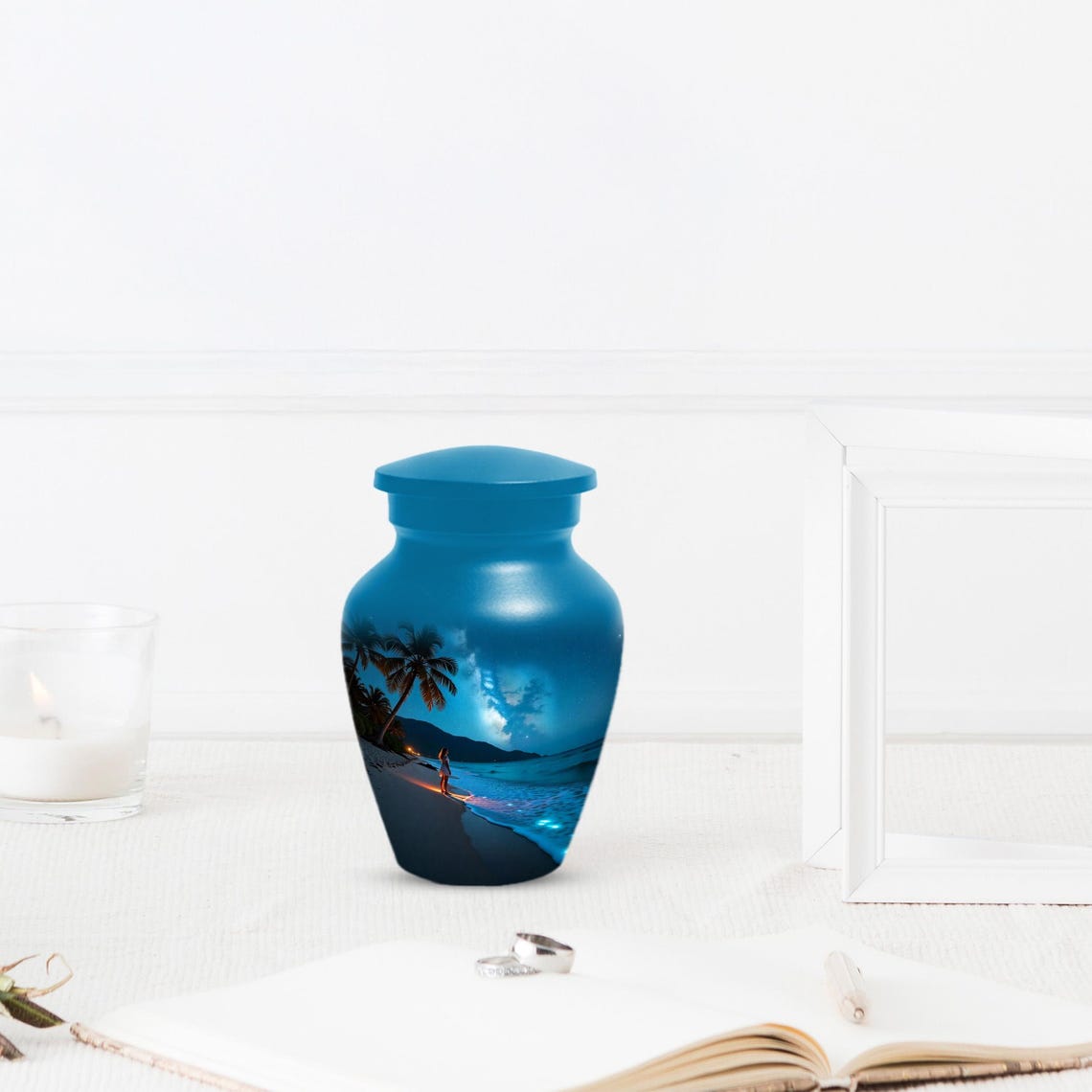 Girl on Beach Urn For Female | Ocean Themed Cremation Urns For Human Ashes