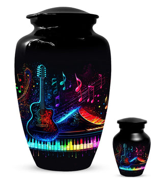 Guitar Music Note Urn For Ashes - Piano Cremation Urns For Male & Female