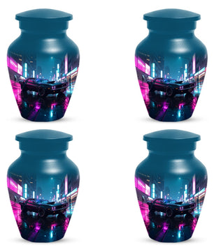 Muscle Car Urn For Human Ashes | Neon Automobile Small Keepsake Urns For Dad