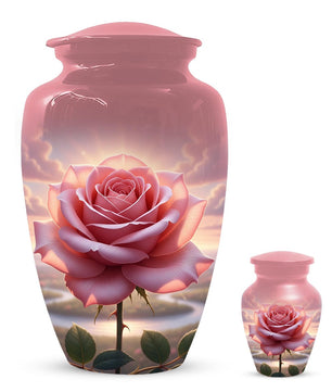 Rose Urn For Ashes Female - Pink Flower Cremation Urns For Women