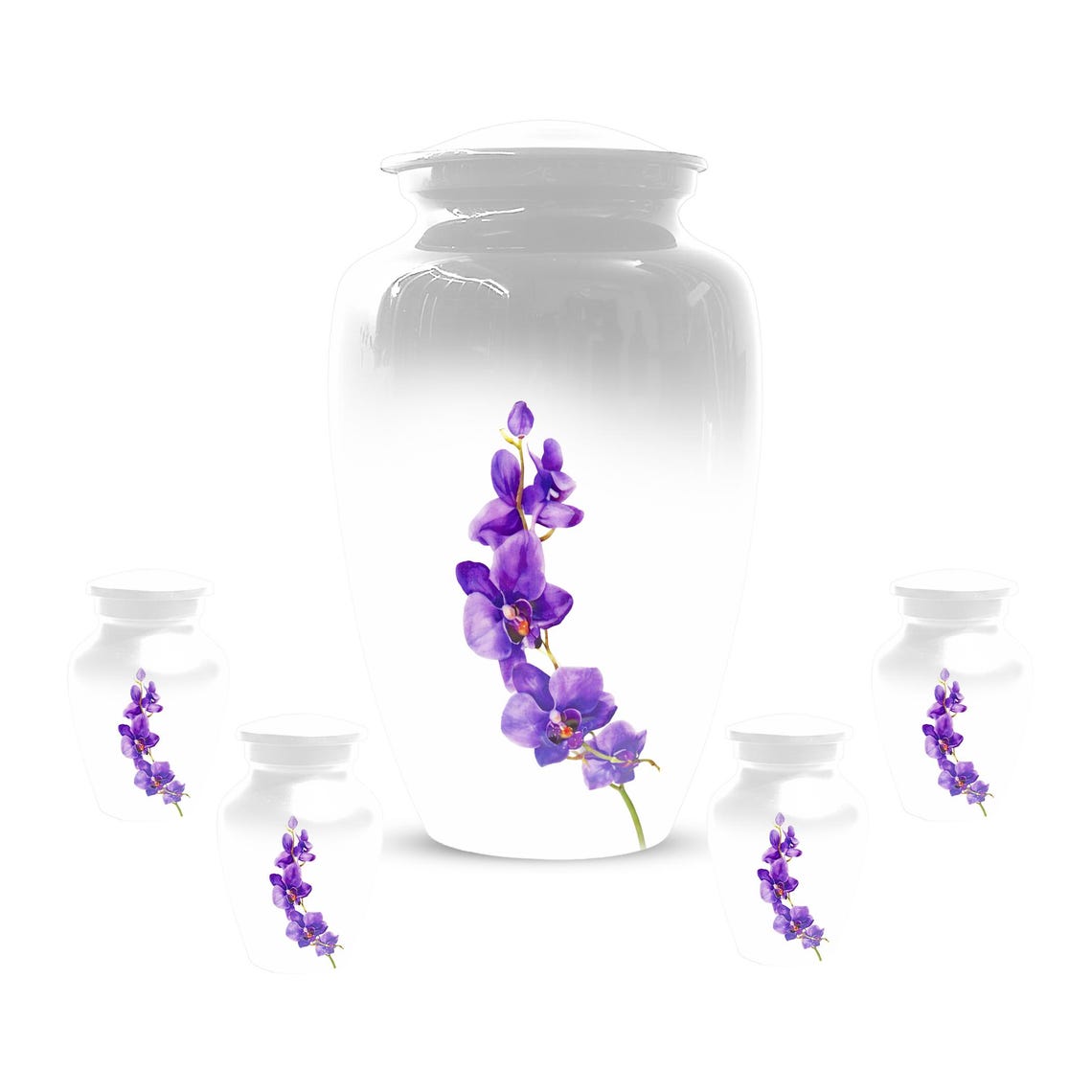Puprle Orchid Urn For Human Ashes - Flower Mini Urns For Male and Female