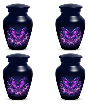 Purple Butterfly Urn For Female Ashes - Custom Floral Cremation Urns with Butterflies