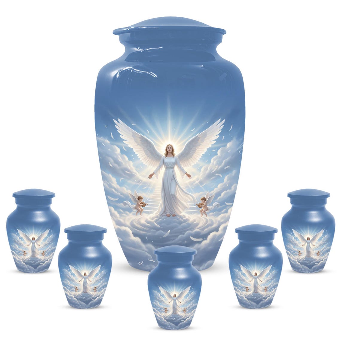 Guardian Angel Urn For Mom | Handmade Cremation Urns For Women Ashes