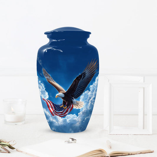 Army Military Urns For Human Ashes - Patriotic Eagle Cremation Urn For Veterans