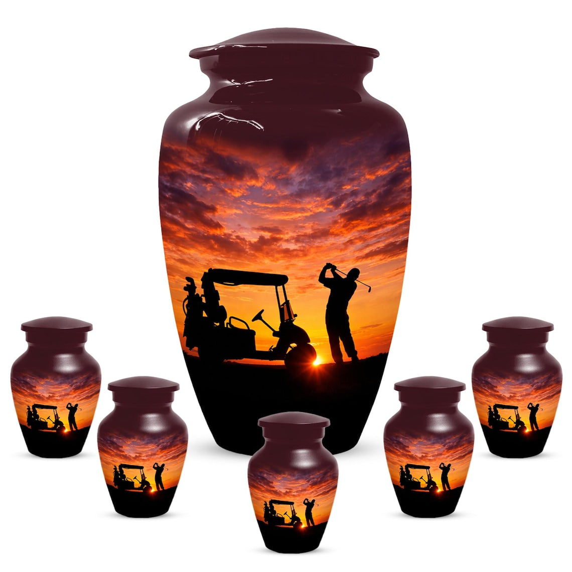 Golf Urn For Dad Ashes - Custom Personalized Sports Urns For Adult Male