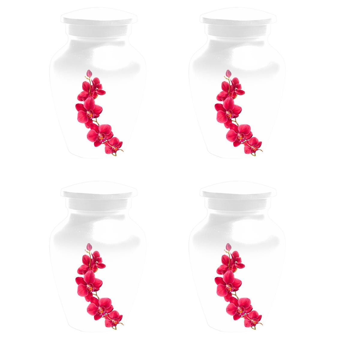 Red Orchid Urn For Ashes - Small Cremation Urns For Men & Women