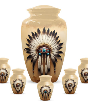 Native American Urns for Human Ashes | Western Memorial Mini Keepsake Urn for Adults