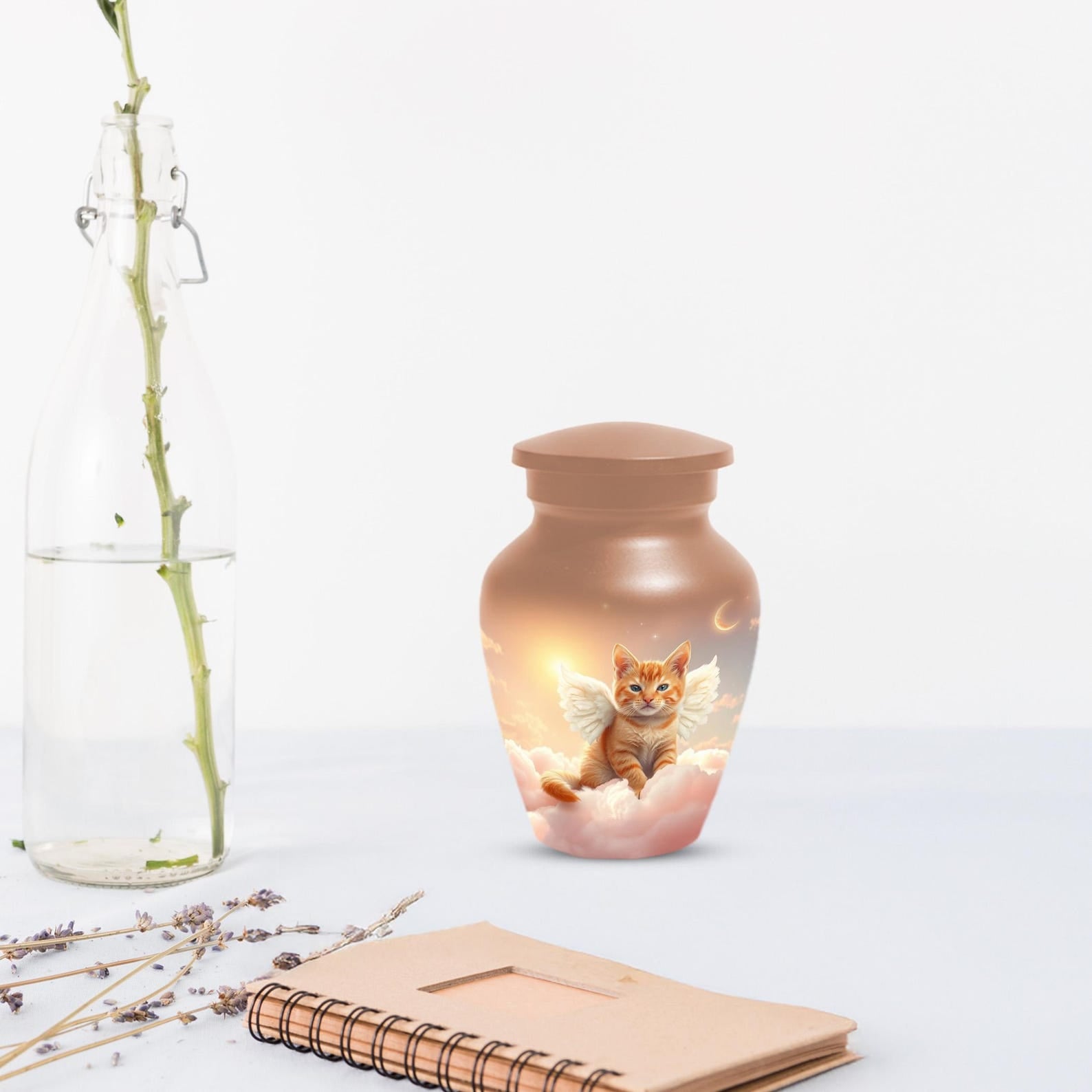 Orange Cat Cremation Urn For Ashes