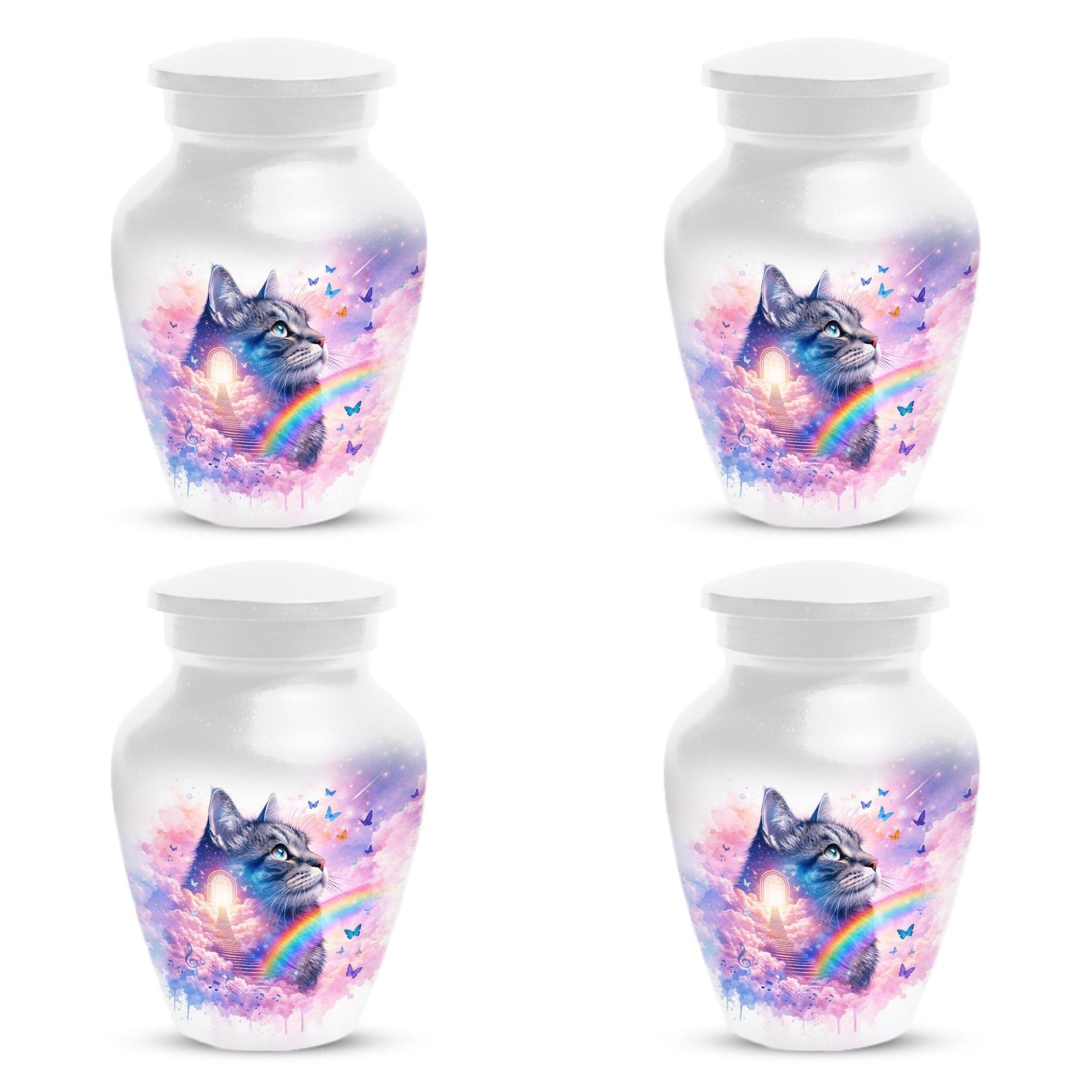 Angel Cat Memorial Urn For Ashes - Cremation Mini Urns for Pet Ash Remains