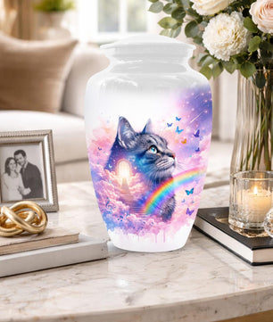 Angel Cat Memorial Urn For Ashes - Cremation Mini Urns for Pet Ash Remains