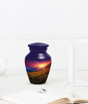 Flower Garden Sunset Urn for Ashes | Floral Cremation Urns For Male & Female