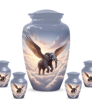 Elephant Angel Urn for Mom Ashes | Personalized Mini Small Keepsake Urns For Women