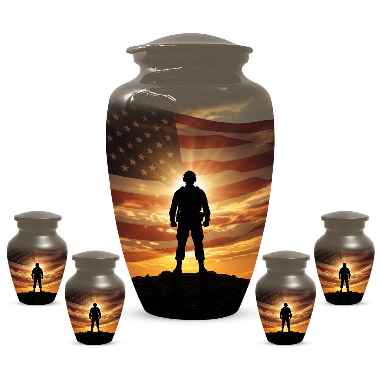 Military Urns For Human Ashes - US Army Veteran Cremation Urn For Veterans