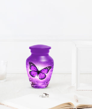 Purple Butterfly Urn For Mom - Cremation Urns For Women With Butterflies